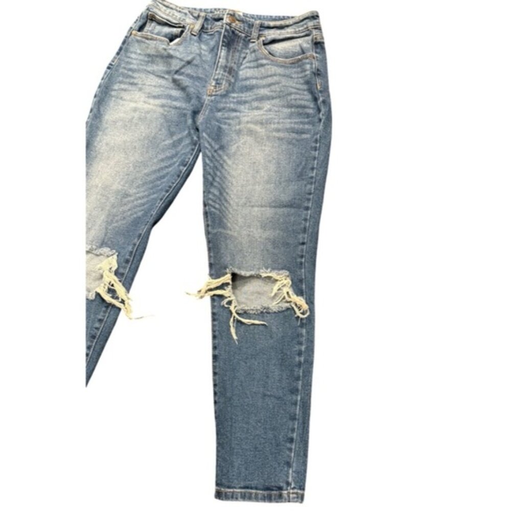 No Boundaries Distressed Denim Jeans | Ripped Knees | Juniors Size 11 - Picture 7 of 9